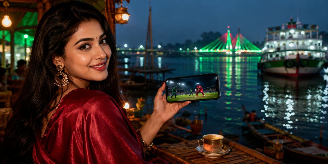 ময়মনসিংহে মোবাইলে r555 লটারি টিকেট কেনার দৃশ্য